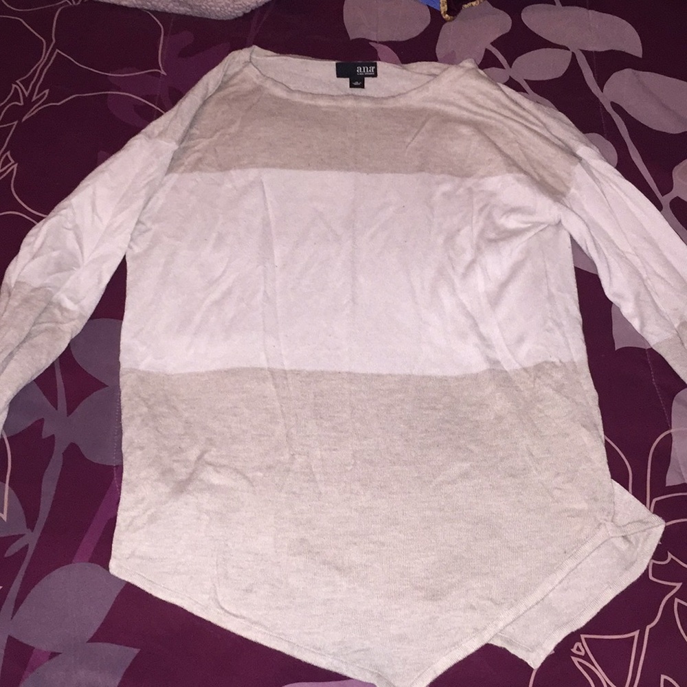 Beige and White Sweater